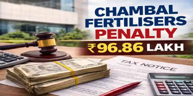 Chambal Fertilisers penalty of ₹96.86 lakh imposed by Income Tax Department