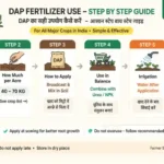 DAP Fertilizer Use Guide India step by step crop dosage infographic