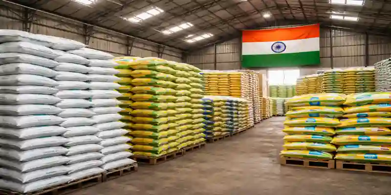 India fertilizer stocks stored in warehouse ahead of kharif season demand