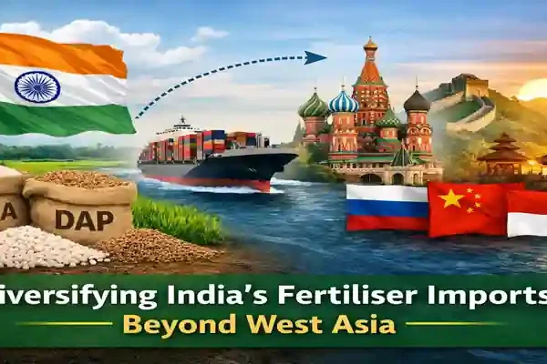 India fertiliser imports shifting beyond West Asia before kharif season.