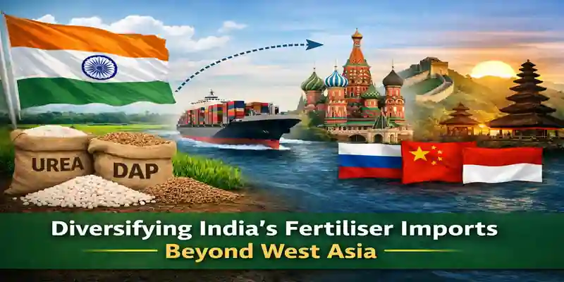 India fertiliser imports shifting beyond West Asia before kharif season.