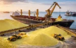 Sulfur cargo loading ship at port during Sulfur Market March 2026 supply disruption