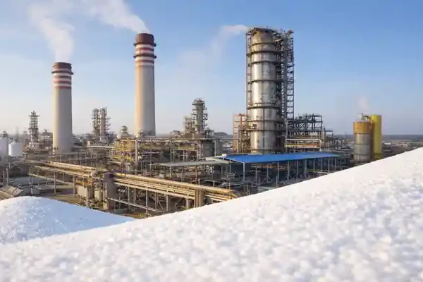 TAN Project industrial ammonium nitrate plant under construction with storage and processing units