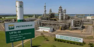 Petrobras UFN-III nitrogen fertilizer plant in Três Lagoas Brazil with industrial processing units and storage facilities