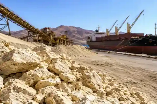Egyptian phosphate rock exports with mining and port loading operations