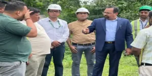 AVFCCL MD Dr. Siba Prasad Mohanty reviews progress at the Namrup Fertilizer Project site in Assam.
