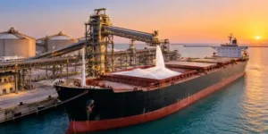 Al Jurf vessel loading granular urea at Mesaieed port in Qatar